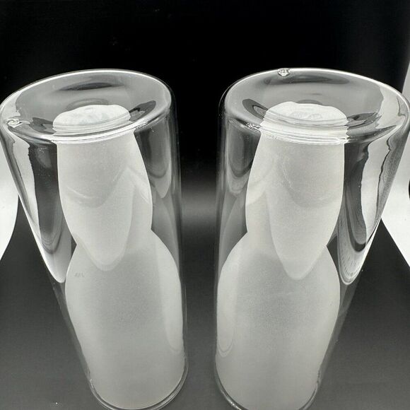 Double Wall Beer Glasses Highwave Australian Insulated Frosted 16 Oz Barware Set - Picture 8 of 10
